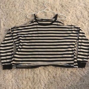 Cutout shoulder sweater